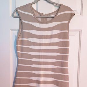 Calvin Klein tan/beige/cream shift knit dress / Size M